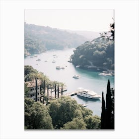 Portofino, Italy, Black And White Photography 4 Canvas Print
