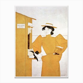 Woman Picking Up Bathing Suits (1896), Edward Penfield Canvas Print