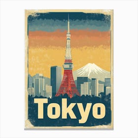 Aihrgdesign A Vintage Travel Poster Of Tokyo 2 Canvas Print