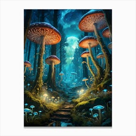 Mushrooms In The Forest II Canvas Print