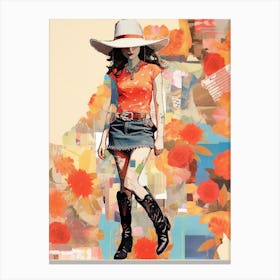 Collage Of Cowgirl Matisse Inspired 2 Canvas Print