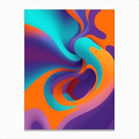 Abstract Colorful Waves Vertical Composition 29 Canvas Print
