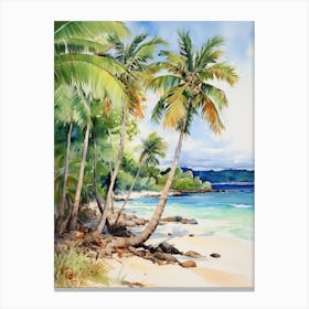 Palm Trees On The Beach 2 Canvas Print