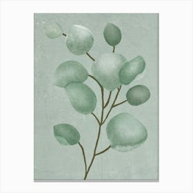 Green Eucalyptus Abstract Artwork Canvas Print