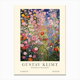 Gustav Klimt Flower Garden At Night Canvas Print