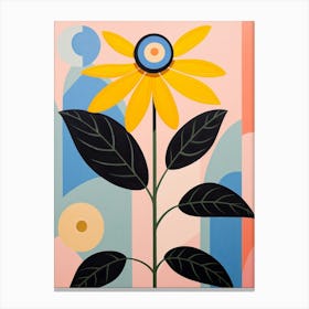 Black Eyed Susan 2 Hilma Af Klint Inspired Pastel Flower Painting Canvas Print