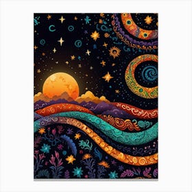 Night Sky With Stars 6 Canvas Print