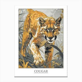 Cougar Precisionist Illustration 3 Poster Canvas Print