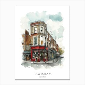 Lewisham London Borough   Street Watercolour 4 Poster Canvas Print