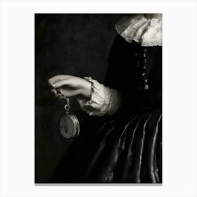 Lady With A Pocket Watch Canvas Print