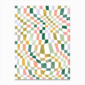 Squares Checker Nostalgic Canvas Print