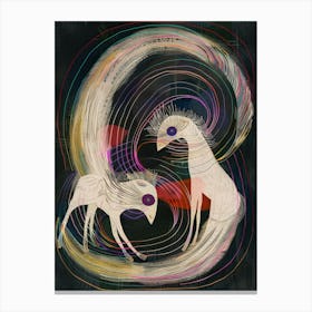 Two Horses In A Swirl Canvas Print