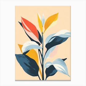 Hosta Plant Minimalist Illustration 4 Canvas Print