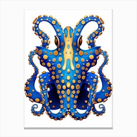 Blue Ringed Octopus Flat Illustration 1 Canvas Print