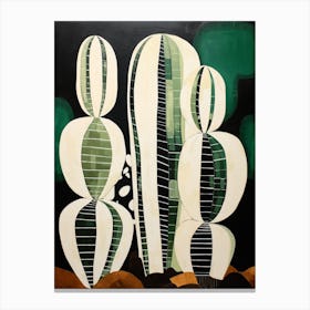 Modern Abstract Cactus Painting Zebra Cactus 3 Canvas Print