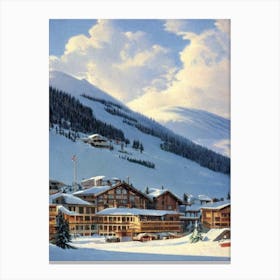 El Tarter, Andorra Ski Resort Vintage Landscape 1 Skiing Poster Canvas Print