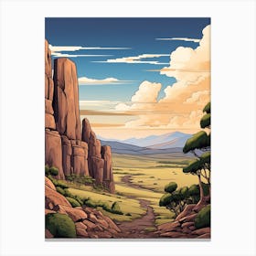 Overland Track Australia 2 Vintage Travel Illustration Canvas Print