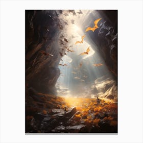 Majestic Bat Cave Silhouette 1 Canvas Print