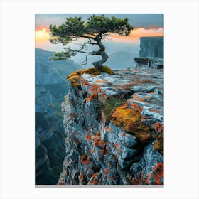 Lone Tree On The Cliff 1 Canvas Print