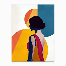 Woman In A Dress, Minimalism Canvas Print