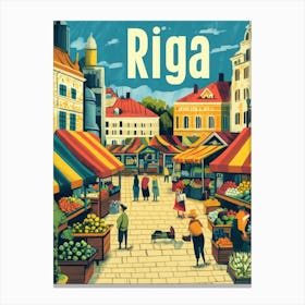 Aihrgdesign A 1970s Inspired Travel Poster For Riga 4 Canvas Print