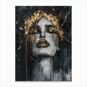 Gold And Black 29 Canvas Print