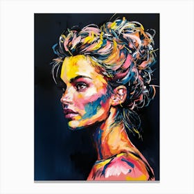 Girl With Colorful Hair 8 Canvas Print