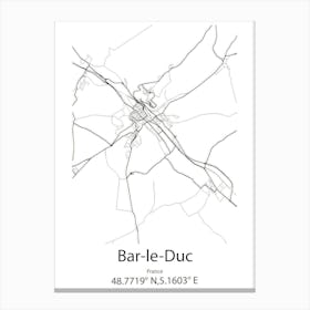 Bar Le Duc,France Minimalist Map Canvas Print