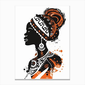 African Woman Silhouette 6 Canvas Print