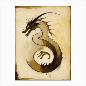 Dragon Symbol 1, Abstract Painting Canvas Print