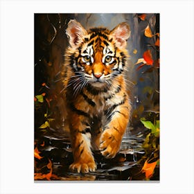 Tiger Cub In The Forest Canvas Print