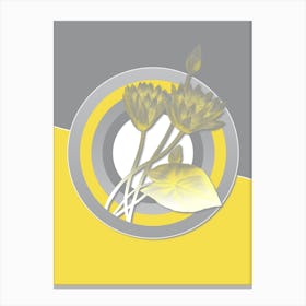 Vintage Egyptian Lotus Botanical Geometric Art in Yellow and Gray n.119 Canvas Print