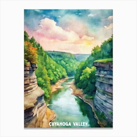 Cuyahoga Valley National Park Watercolor Painting Canvas Print