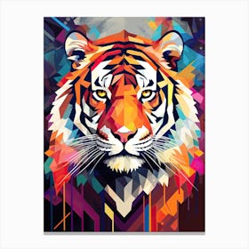 Tiger Art In Geometric Abstraction Style 2 Canvas Print
