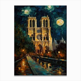 Notre Dame Paris France Van Gogh Style 4 Canvas Print