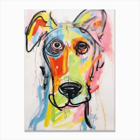 Abstract Graffiti Dog Portrait Canvas Print