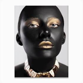 Black Woman With Gold Jewelry Canvas Print