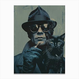 Man With A Cat Canvas Print