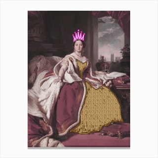 Queen Victoria Neon I Canvas Print