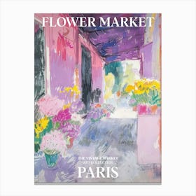 Vintage Flower Market Painting Paris Canvas Print