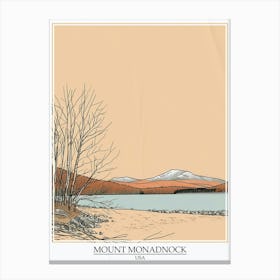 Mount Monadnock Usa Color Line Drawing 6 Poster Canvas Print