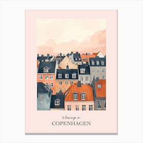Mornings In Copenhagen Rooftops Morning Skyline 2 Canvas Print
