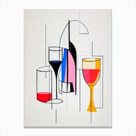 Godmother Picasso Line Drawing Cocktail Poster Canvas Print