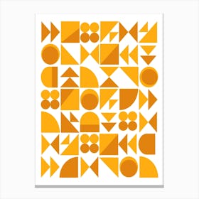 Mid Century Modern Geometric Shapes in Yellow and Ochre Canvas Print