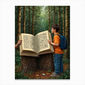 Open Book In The Woods Canvas Print