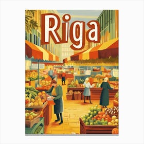 Aihrgdesign A 1970s Inspired Travel Poster For Riga 2 Canvas Print