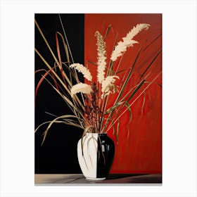 Bouquet Of Japanese Silver Grass Flowers, Autumn Fall Florals Painting 3 Canvas Print
