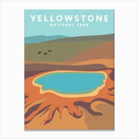 Yellowstone National Park, Wyoming Travel Poster Canvas Print