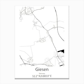 Giesen,Germany Minimalist Map Canvas Print