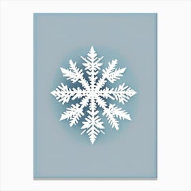 Snowfall, Snowflakes, Retro Minimal 3 Canvas Print